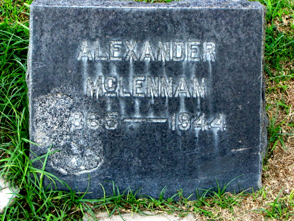 Photo of headstones/Alexander McLennan 1865-1944 hdstn Bakersfield Union cem CA